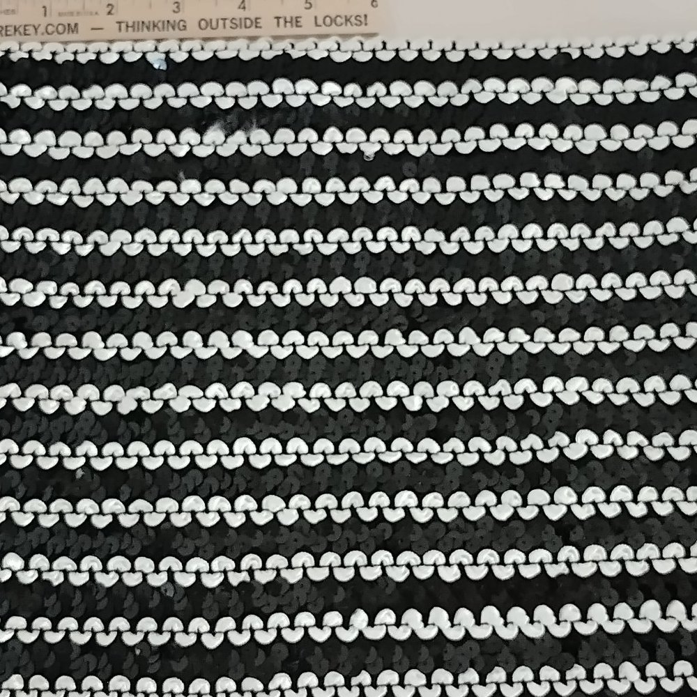 Sequined Tube Top Black and White Vintage